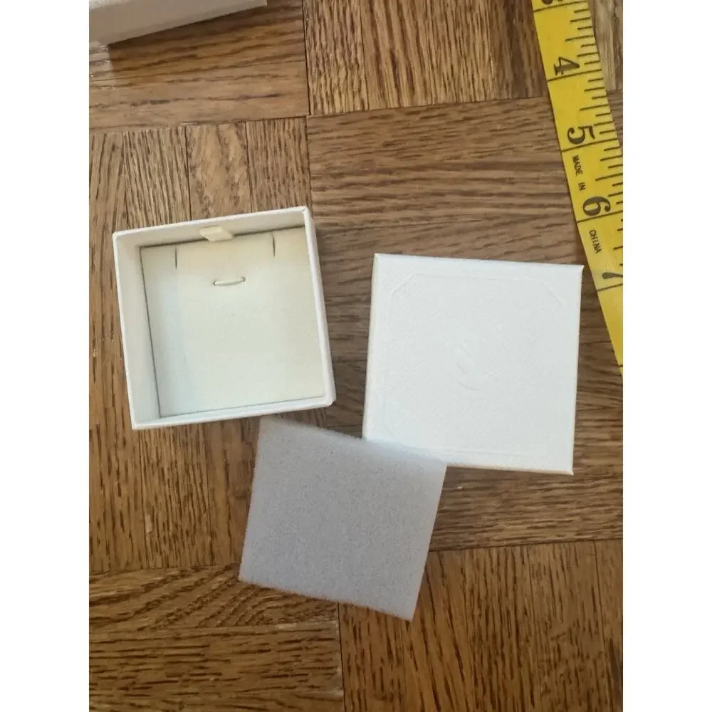 Lot of 2 Swarovski Jewelry Boxes White Square Swan Logo Embossed Gift